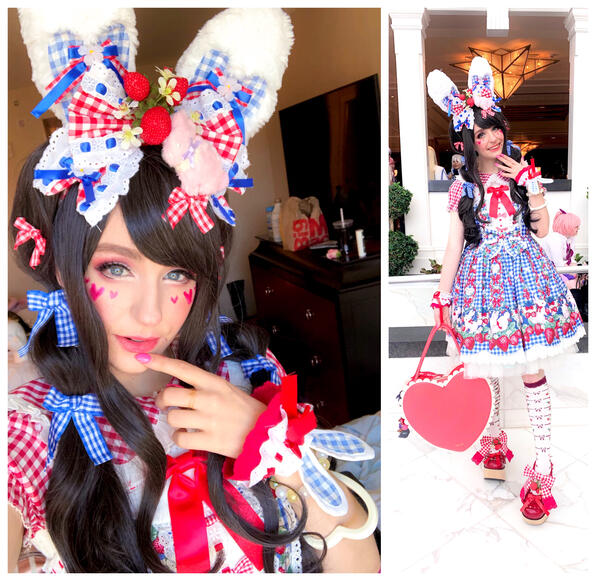 Handmade Gingham Bunny Lolita Headdress (2020)